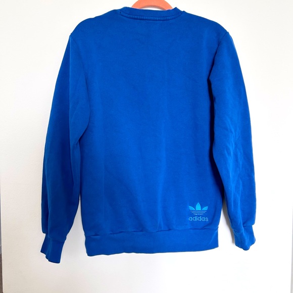 Adidas Crew Fall Sweater Blue Green Graphic 2013 Embroidered Detail Men’s Sz S - Picture 2 of 4